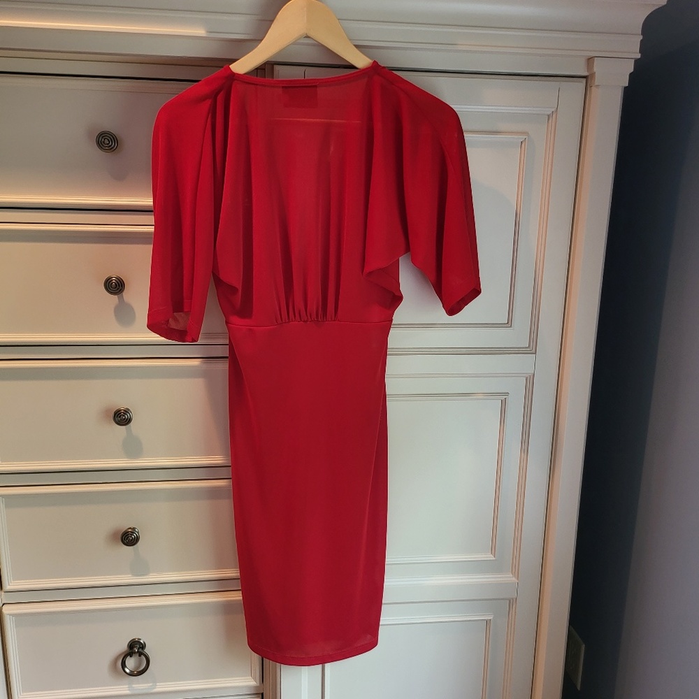 Miss Davenport 100% silk dress Womens size 2 red - Picture 2 of 7